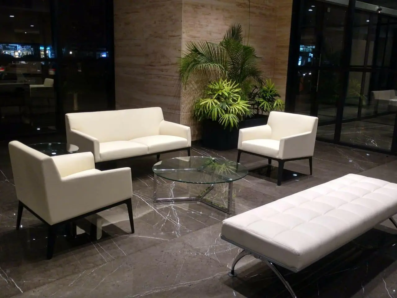 Retail boutique showroom fit-out with accent lighting and shelving