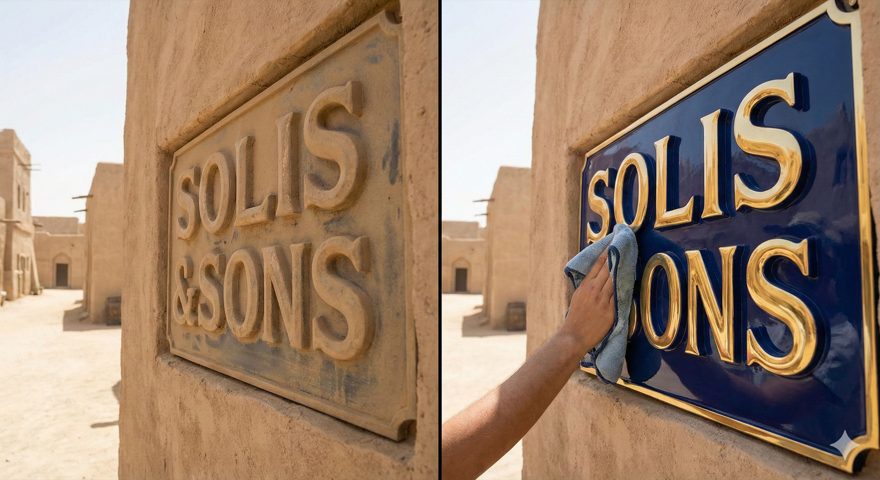 Cleaning and maintaining outdoor signage in Oman